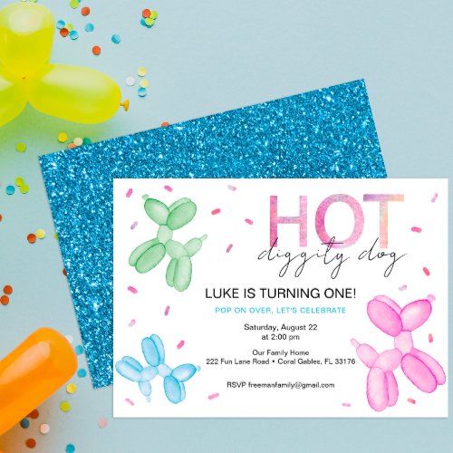 Pop On Over Colorful Birthday Party Invitation