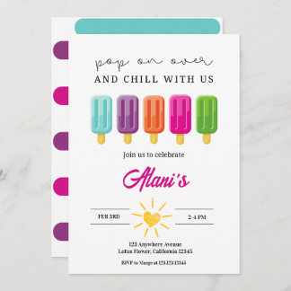 Pop On Over Invitation