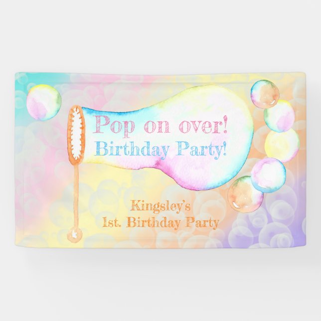 Pop On Over Kids Birthday Party Banner (Horizontal)