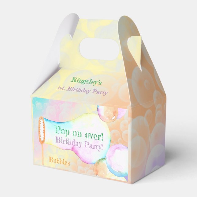 Pop On Over Kids Birthday Party Favor Boxes (Front Side)