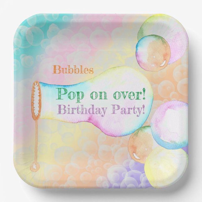 Pop On Over Kids Birthday Party Paper Plates (Front)