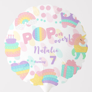 Pop on over! Pastel pop it birthday kid Balloon