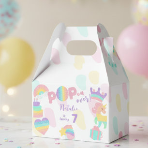 Pop on over! Pastel pop it birthday kid Favor Boxes