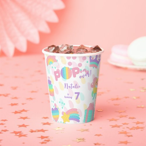 Pop on over Pastel pop it birthday kid Paper Cups