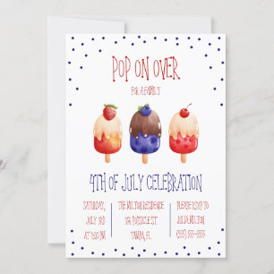 Pop on Over! Popsicle Themed Fourth of July Party Invitation