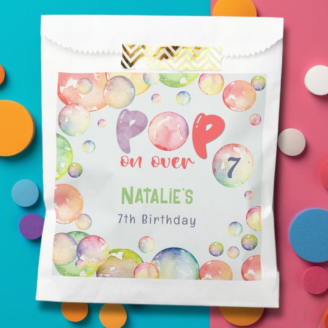 Pop on over! Soap bubbles birthday kid Favor Bag (Creator Uploaded)