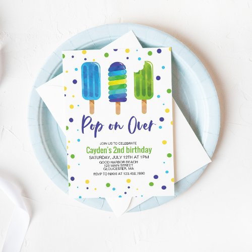 Pop On Over Summer Birthday Invitation