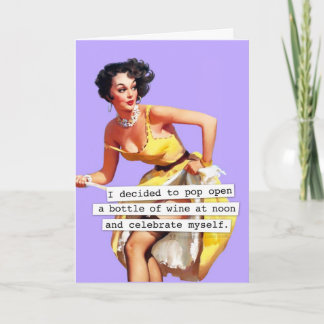 Pop Open a Bottle of Wine Birthday Card