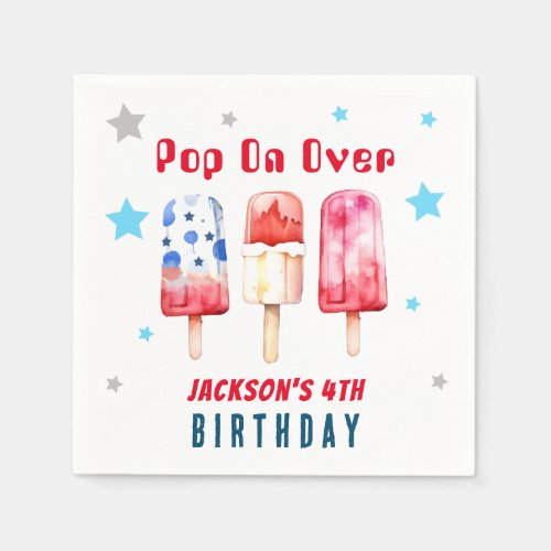 Pop Over Kids Summer Popsicle Birthday Napkins