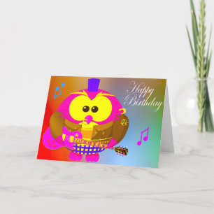 Pop Owl Birthday card