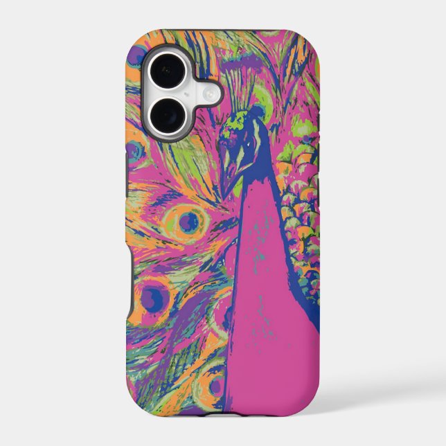 Pop Peacock Iphone Case (Back)