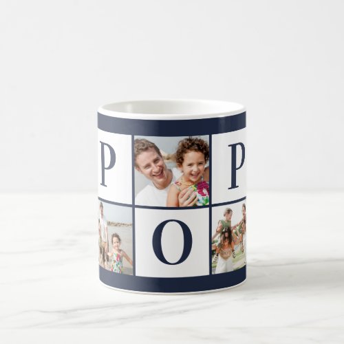 POP Photo Collage Navy Blue Coffee Mug