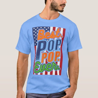 Pop Pop American Flag Grandpa Grandparent Father's T-Shirt