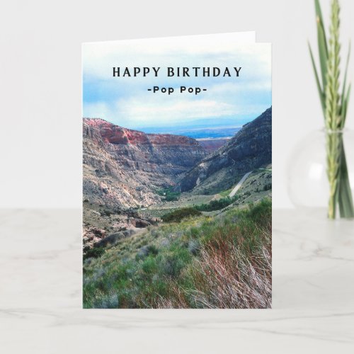 Pop Pop Birthday Big Horn Mountains Wyoming Card