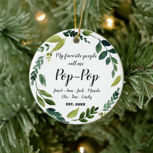 Pop Pop Christmas Ornament Grandparent Ornament