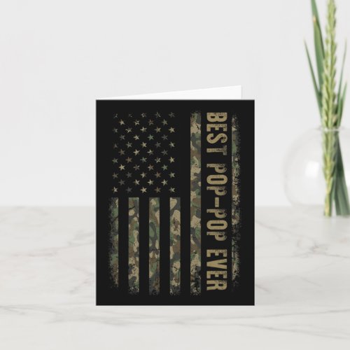 Pop Pop Ever Camouflage American Flag Fathers Day Card