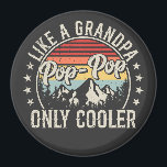 Pop-Pop Like a Grandpa Only Cooler Retro Circle Magnet<br><div class="desc">Pop-Pop Like a Grandpa Only Cooler fatherhood Retro Vintage Funny Crew Graphic design Gift Circle Magnet Classic Collection.</div>