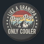 Pop-Pop Like a Grandpa Only Cooler Retro Circle Magnet<br><div class="desc">Pop-Pop Like a Grandpa Only Cooler fatherhood Retro Vintage Funny Crew Graphic design Gift Circle Magnet Classic Collection.</div>
