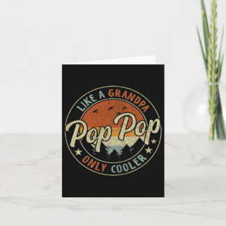 Pop Pop Like A Grandpa Only Cooler Vintage Retro F Card
