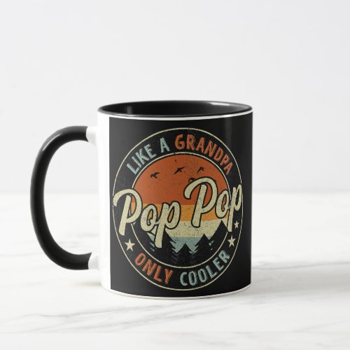 Pop Pop Like A Grandpa Only Cooler Vintage Retro Mug