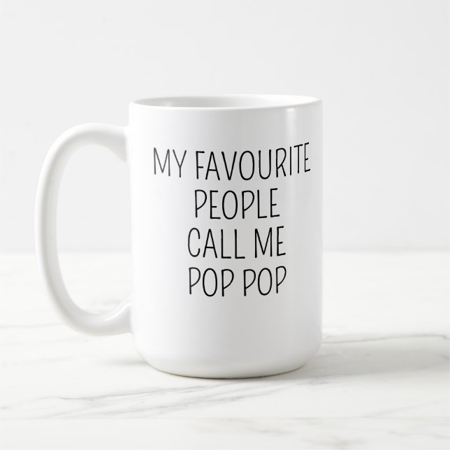 Pop Pop Mug, Grandpa Mug, Worlds Best Pop Pop, Fun Coffee Mug (Left)