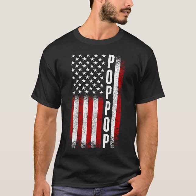 Pop-Pop Patriotic American USA Flag Best Pop Pop T-Shirt (Front)