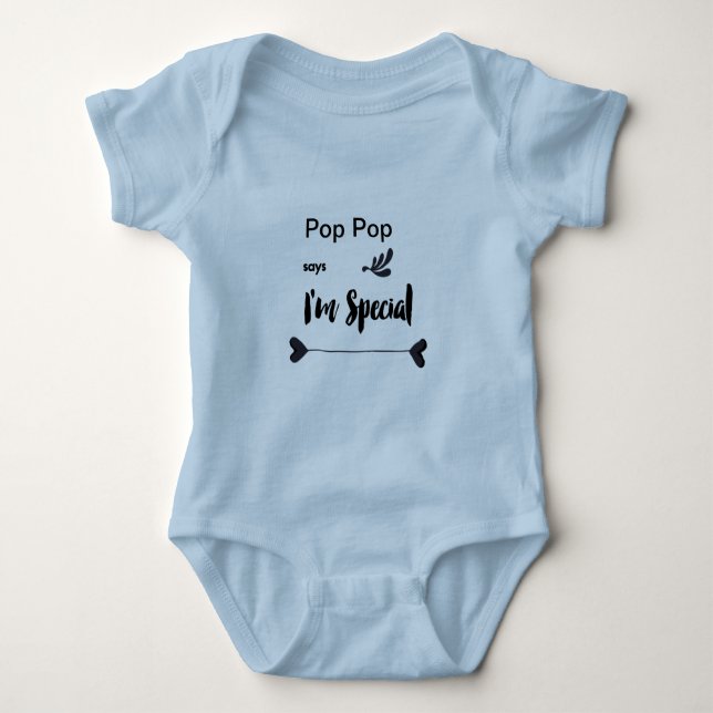 Pop Pop Says I'm Special Baby Bodysuit (Front)