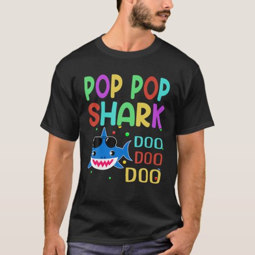 Pop Pop Shark Doo Doo Doo Fathers Day Gift T_Shirt