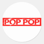 Pop pop Stamp Classic Round Sticker