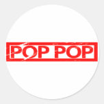 Pop pop Stamp Classic Round Sticker