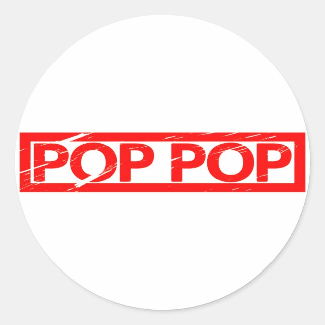 Pop pop Stamp Classic Round Sticker (Front)
