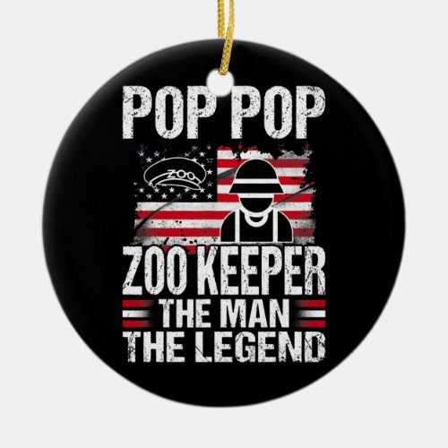 Pop Pop Zoo Keeper The Man The Legend Retro USA Ceramic Ornament