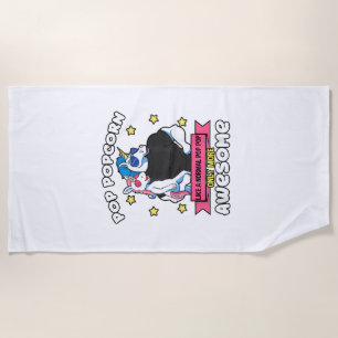 Pop Popcorn 1 Kid Father's Day Pop Pop Unicorn Gra Beach Towel