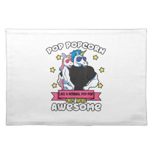 Pop Popcorn 1 Kid Father's Day Pop Pop Unicorn Gra Cloth Placemat