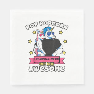 Pop Popcorn 1 Kid Father's Day Pop Pop Unicorn Gra Napkins