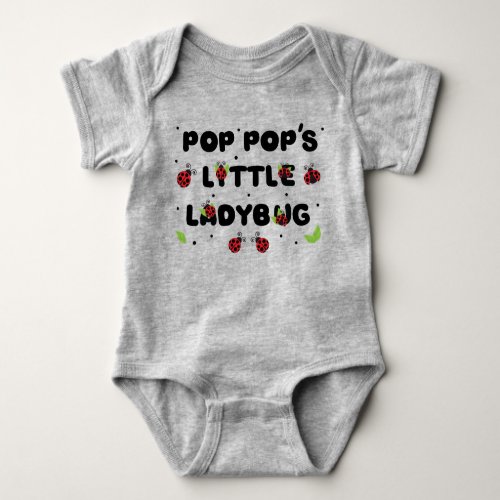 Pop Pops Little Ladybug _ Cute  Baby Bodysuit
