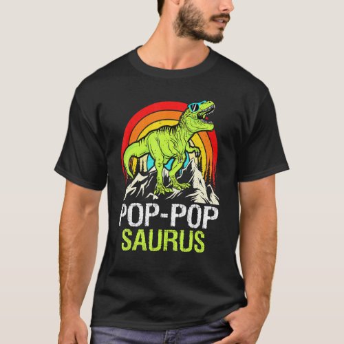 Pop Popsaurus Dinosaur Grandpa Pop Pop Saurus Fath T_Shirt