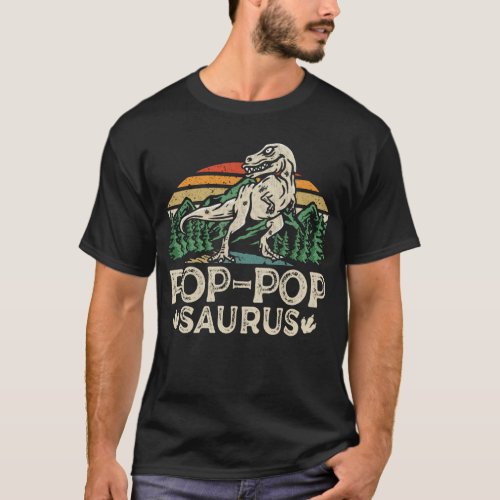 Pop_popsaurus Dinosaur Grandpa Saurus Fathers Day T_Shirt