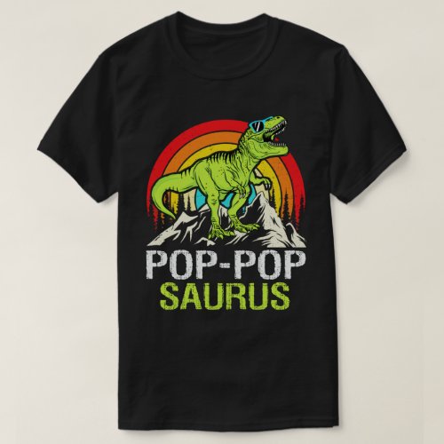 Pop_popsaurus Dinosaur Grandpa Saurus Fathers Day T_Shirt