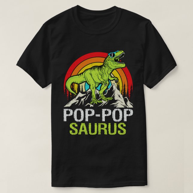 Pop-popsaurus Dinosaur Grandpa Saurus Fathers Day T-Shirt (Design Front)