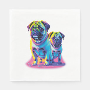 Pop Pugs in Pink Napkins