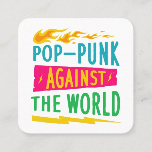 Pop_Punk Against the World Square Business Card