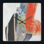 Pop Quirk I Square Wall Clock<br><div class="desc">Pop Quirk I by Jennifer Goldberger. Varying textures,  colors,  and shapes have been used to create a cool piece of modern art. | 161804FN</div>