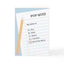 Pop Quiz Father's Day Folded Greeting Card