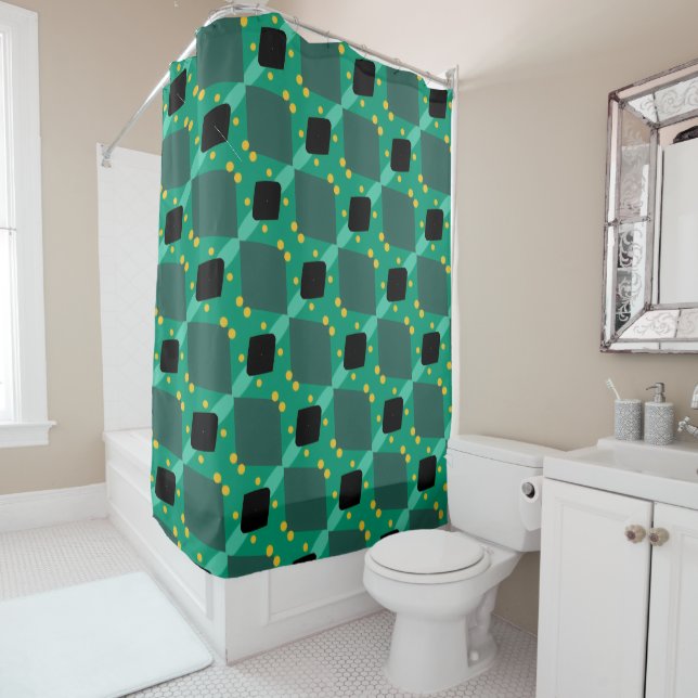 Pop Retro Shower Curtain (In Situ)