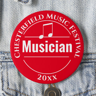 Pop Rock Classical Music Festival Musician Badge Button