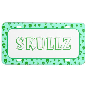 Pop Skulls License Plate