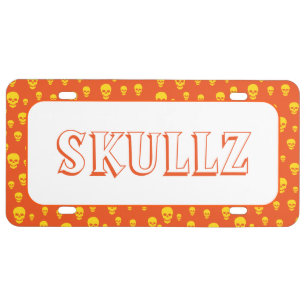 Pop Skulls License Plate