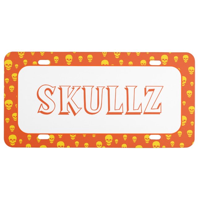 Pop Skulls License Plate (Front)