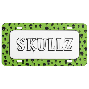 Pop Skulls License Plate